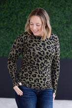 Load image into Gallery viewer, Blair Long Sleeve Top - Olive Animal Print