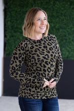 Load image into Gallery viewer, Blair Long Sleeve Top - Olive Animal Print