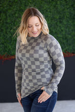 Load image into Gallery viewer, Blair Long Sleeve Top - Olive Checkers