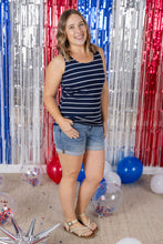 Load image into Gallery viewer, Tiffany Tank - Navy and White Stripes