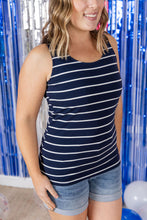 Load image into Gallery viewer, Tiffany Tank - Navy and White Stripes
