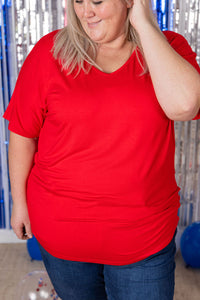 Chloe Cozy Tee - Red