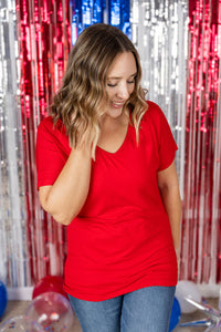 Chloe Cozy Tee - Red