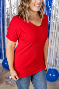 Chloe Cozy Tee - Red