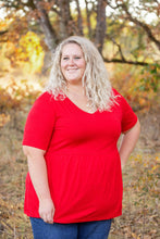 Load image into Gallery viewer, Sarah Ruffle Short Sleeve - Red