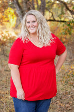 Load image into Gallery viewer, Sarah Ruffle Short Sleeve - Red