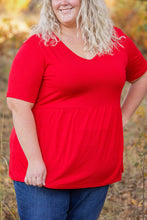 Load image into Gallery viewer, Sarah Ruffle Short Sleeve - Red