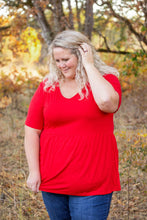 Load image into Gallery viewer, Sarah Ruffle Short Sleeve - Red