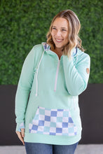 Load image into Gallery viewer, HalfZip Hoodie - Mint with Blue and Mint Checker MM EXCLUSIVE