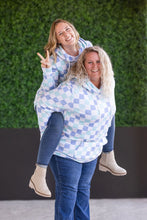 Load image into Gallery viewer, Hailey Pullover Hoodie - Blue and Mint Checker MM EXCLUSIVE