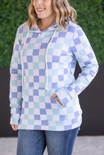 Load image into Gallery viewer, Hailey Pullover Hoodie - Blue and Mint Checker MM EXCLUSIVE