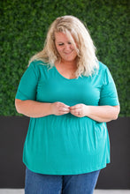 Load image into Gallery viewer, Sarah Ruffle Short Sleeve - Teal