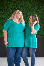 Load image into Gallery viewer, Sarah Ruffle Short Sleeve - Teal