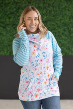 Load image into Gallery viewer, Zoey ZipCowl Sweatshirt - Watercolor Floral and Stripes