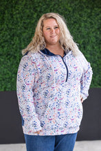 Load image into Gallery viewer, HalfZip Hoodie - Floral Paradise and Navy