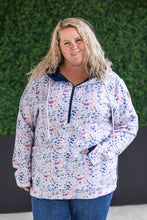 Load image into Gallery viewer, HalfZip Hoodie - Floral Paradise and Navy