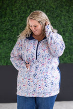 Load image into Gallery viewer, HalfZip Hoodie - Floral Paradise and Navy
