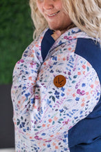 Load image into Gallery viewer, HalfZip Hoodie - Floral Paradise and Navy