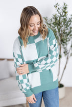Load image into Gallery viewer, Checkered Pullover Sweater - Dusty Jade