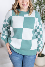 Load image into Gallery viewer, Checkered Pullover Sweater - Dusty Jade