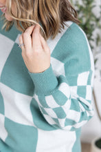 Load image into Gallery viewer, Checkered Pullover Sweater - Dusty Jade