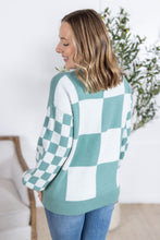 Load image into Gallery viewer, Checkered Pullover Sweater - Dusty Jade