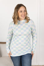 Load image into Gallery viewer, Blair Long Sleeve Top - Blue and Mint Checker MM EXCLUSIVE