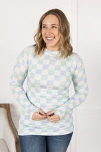 Load image into Gallery viewer, Blair Long Sleeve Top - Blue and Mint Checker MM EXCLUSIVE