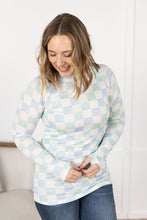 Load image into Gallery viewer, Blair Long Sleeve Top - Blue and Mint Checker MM EXCLUSIVE