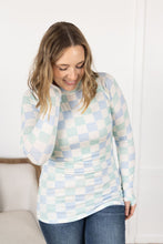 Load image into Gallery viewer, Blair Long Sleeve Top - Blue and Mint Checker MM EXCLUSIVE