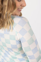 Load image into Gallery viewer, Blair Long Sleeve Top - Blue and Mint Checker MM EXCLUSIVE