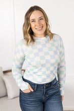 Load image into Gallery viewer, Blair Long Sleeve Top - Blue and Mint Checker MM EXCLUSIVE