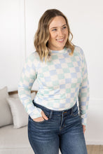 Load image into Gallery viewer, Blair Long Sleeve Top - Blue and Mint Checker MM EXCLUSIVE