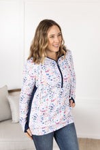 Load image into Gallery viewer, HalfZip Hoodie - Floral Paradise and Navy