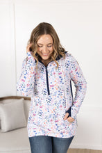 Load image into Gallery viewer, HalfZip Hoodie - Floral Paradise and Navy