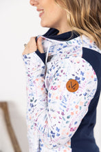 Load image into Gallery viewer, HalfZip Hoodie - Floral Paradise and Navy