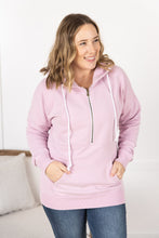 Load image into Gallery viewer, Vintage Wash HalfZip Hoodies - Cherry Blossom Pink