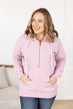 Load image into Gallery viewer, Vintage Wash HalfZip Hoodies - Cherry Blossom Pink
