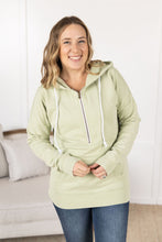 Load image into Gallery viewer, Vintage Wash HalfZip Hoodies - Tea Green