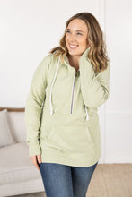 Load image into Gallery viewer, Vintage Wash HalfZip Hoodies - Tea Green