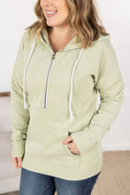 Load image into Gallery viewer, Vintage Wash HalfZip Hoodies - Tea Green