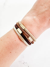 Load image into Gallery viewer, Hair Tie Bracelet Sets - Neutral Gold Accents
