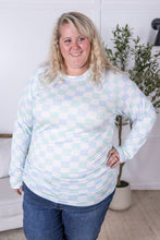 Load image into Gallery viewer, Blair Long Sleeve Top - Blue and Mint Checker MM EXCLUSIVE