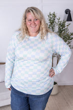 Load image into Gallery viewer, Blair Long Sleeve Top - Blue and Mint Checker MM EXCLUSIVE