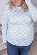 Load image into Gallery viewer, Blair Long Sleeve Top - Blue and Mint Checker MM EXCLUSIVE