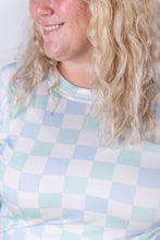 Load image into Gallery viewer, Blair Long Sleeve Top - Blue and Mint Checker MM EXCLUSIVE
