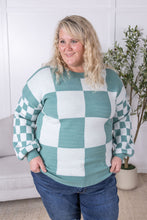 Load image into Gallery viewer, Checkered Pullover Sweater - Dusty Jade