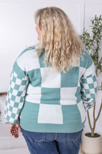 Load image into Gallery viewer, Checkered Pullover Sweater - Dusty Jade