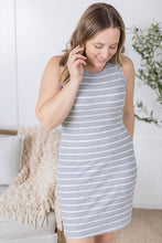 Load image into Gallery viewer, Mariah Ribbed Dress - Grey Stripes