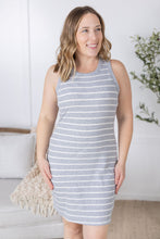Load image into Gallery viewer, Mariah Ribbed Dress - Grey Stripes